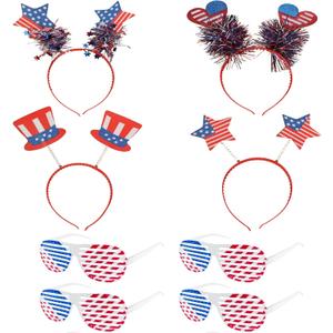 4th of July Headband Patriotic Shutter Glasses American USA Independence Day decoration Party Accessories for Women