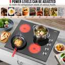 Karinear 24 Inch Electric Cooktop 4 Burners Electric Stove, Knob Control