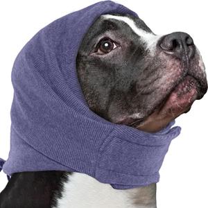 Nanaki Dog Calming Hoodie No Shake Ear Wraps for Dogs Ear Protection Ear Dog Cover Muffs Dog Head Warp Anxiety Relief Dog Hematoma Ear Wrap Head Cover The Grooming and Force Drying Dog Ear Protector (L(Head Girth:18.5"-24.4"), Purple)