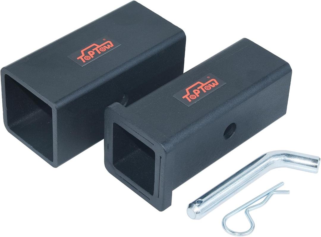 TOPTOW 64027HP Trailer Hitch Adapter 3" to 2-1/2" and 2-1/2" to 2" Hitch Reducer Sleeve Carbon Steel, 5/8 inch Pin & Clip Included