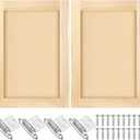 Cinnvoice 2 Pcs 16.25'' W x 22.5'' H Unfinished Pine Kitchen Cabinet Door Replacement with 4 Pcs Cabinet Hinges Wood Shaker Door Front Replacement for Kitchen, Bathroom, Vanity