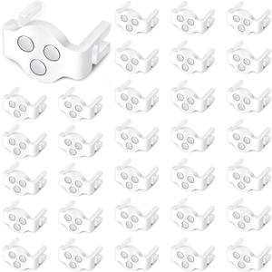 Magnetic C9 Socket Clips Magnetic Christmas Light Clips for Outdoor Patio Lighting, Clear (100) (White)