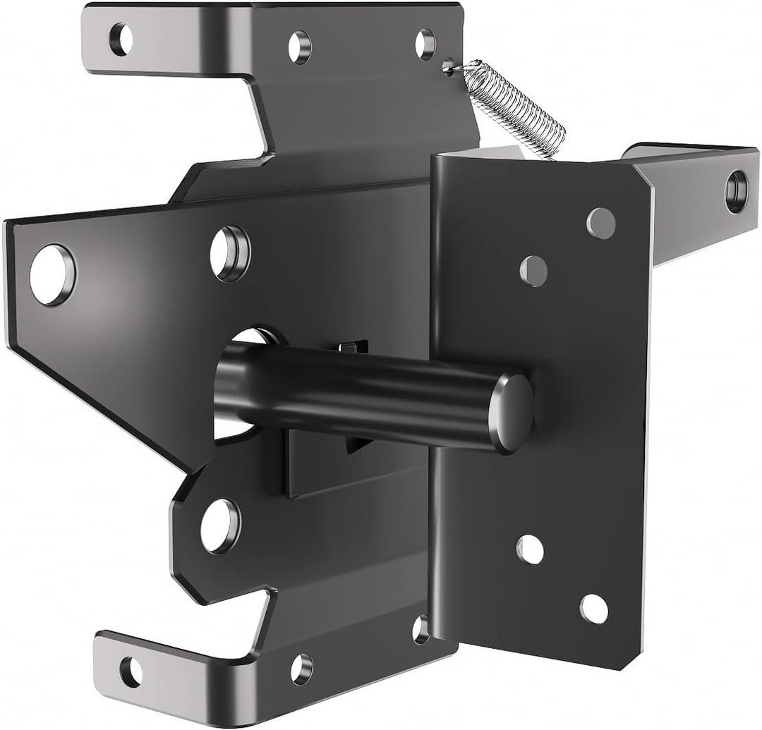 Self-Locking Gate Gate Latches for Wooden Fences Fence gate Latch for gate PVC Fence Black Carbon Steel Material