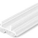 Pushglossy 1 Pcs 36" Double Bubble Kerf Door Sweep 1-3/4" Wide Vinyl Weatherstrip Seal for Exterior Doors, Energy Efficient Draft Stopper, Easy Slide in Installation, Blocks Dust/insects/noise (White)