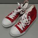 ZGR Womens High Top Canvas Sneakers, Lace up Canvas Shoes, Casual Tennis Walking Shoes(Red.US6.5)