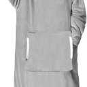 yescool Wearable Blanket Hoodie, Flannel Sherpa Fleece Blanket Sweatshirt for Adults Women Men,One Size Fits All (Cloud)