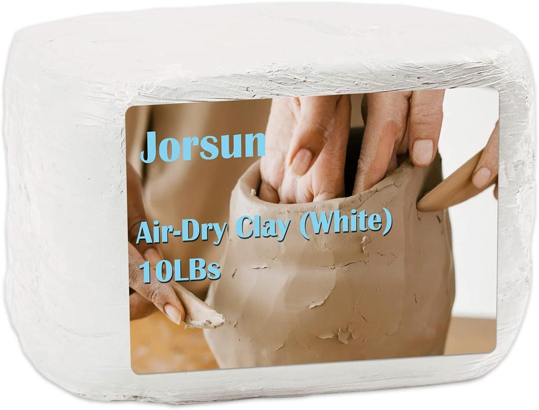 JOAWSOME Natural Air-Dry Clay Kaolin, Non-Toxic All-Purpose Compound 10LBs, All-Purpose Modeling Clay (White)