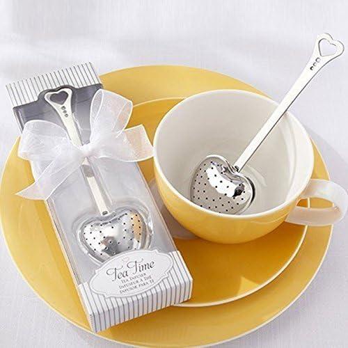 BERON Stainless Steel Tea Time Heart Tea Infuser Party Supplier (set of 20) (Silver)