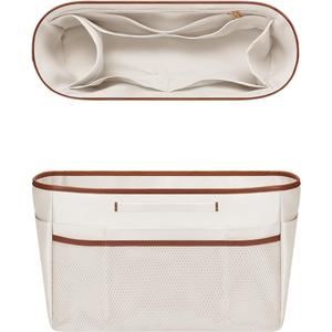 GIVLEFLY Large Purse Organizer Insert for Tote Bag, Lightweight Handbag Organizer with Multiple Pockets, Structured Bag Insert,White (Large Slender Open Top)