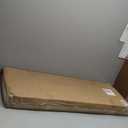 B FSOBEIIALEO Ottoman with Storage for Living Room, Sherpa Folding Storage Ottoman Foot Rest, 43.3 Inches Collapsible Bedroom Bench White