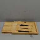 XcE Foldable Bamboo Bathtub Caddy Tray - Expandable to 41 Inches with Non-Slip Pads & Book Stand for Couples Luxury Bath