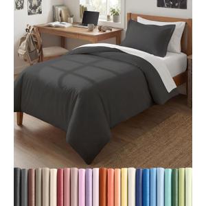 Duvet Cover Twin/Twin XL Size Set - Extra Soft Twin/Twin XL Duvet Cover 68" x 90" with 1 Pillow Sham - Hotel Luxury, Easy Care, Fade Free with Zipper Closures & Ties - Comfy & Breathable 09 - Charcoal (No Comforter)
