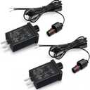 2 PCS Replacement Yard Inflatable Adapter with 9.8ft Extension Cables, 12V 1.5A Class 2 Power Supply,Low Voltage Transformer US Plug and Electric Cord for Halloween/Thanksgiving/Christmas Inflatables