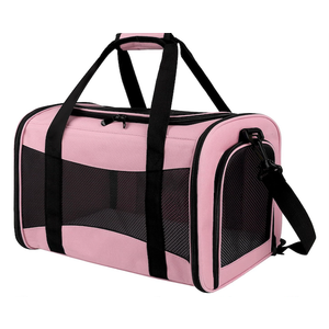 Cat Carriers Soft-Sided,Pet Carrier for Small Cats Dogs Puppies up to 1-15 LBS,TSA Airline Approved, (Medium,Pink) (17.0"L x 11.0"W x 11.0"H)