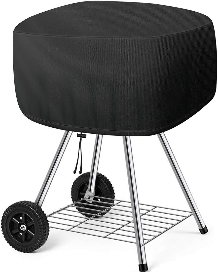 Cover for Outdoor 18 Inch Charcoal Grill, Grill Cover Fits Most Walk-a-Bout Charcoal Grills Within 21.5 * 21.5 * 14.5 in, Water-Resistant Oxford Fabric