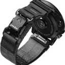 bitplay QuickFit Watch Band 22mm / 26mm  Magnetic Fidlock Buckle, Quick Releaase, Compatible with Garmin Forerunner, Fenix, Instinct, Quatix Series, Reinforced Nylon & Hypalon Strap (Dark Black)