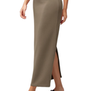 ODODOS Modal Soft Maxi Skirt for Women, Back Slit High Waist Casual Long Pencil Skirts, S