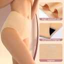 BATTEWA Silky Soft and Invisible Leak Proof Underwear for Women Incontinence Seamless Panties with 50ml Absorbency Ultra-Comfortable Nylon, Elastane Blend Briefs 3 Pack (Medium, Beige Blush Black)