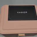 Upgraded Jewelry Box, 2 Layers PU Leather Jewelry Organizer for Women with Lock and Mirror, Hidden Necklace Hook and Removable Divider Large Capacity Travel Jewelry Box Ideal for Gift-With Gift Box (Beige)