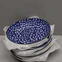 Selamica Porcelain Salad Pasta Bowls, Serving bowls, Microwave & Dishwasher Safe, Sturdy & Stackable - 26 Ounce, Set of 6, Vintage Blue
