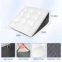 Bed Wedge Pillow for Sleep Apnea 12 Inch - Dual Layer Triangle Pillow with Soft PP Cotton Topper, Ideal Headboard Pillow for Post-Surgery Recovery, Snoring & Back Pain Relief