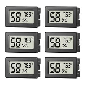 6 Pack Mini Hygrometer Indoor Humidity Meter, Small Digital Thermometer Humidity Gauge Meter, Indoor Thermometer Hygrometer Monitor Fahrenheit for Thermostat Reptile Tank, Mason Jars