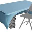 Eurmax Spandex Table Cover 4 ft. Fitted 30+ Colors Polyester Tablecloth Stretch Spandex Table Cover-Table Toppers, 4 FT Table Cover Open Back (4Ft, Sky Blue)