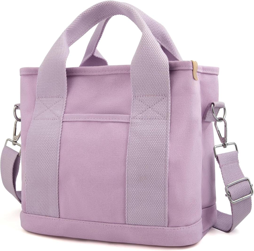 IwIeIaIrI Small Tote Bag for Women,Canvas Mini Tote Bags with Zipper and Multi Pockets,Kids,Girls,Friends Gift 2026