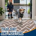 OLANLY Front Door Mat 32x20, Low-Profile Easy Clean Doormat, Brown