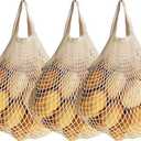 pack Reusable Grocery Bags Cotton Net Shopping Tote Ecology Market String Bag Mesh Beach Bags Produce Vegetable Bags