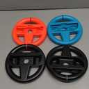 Orzly Racing Steering Wheels Compatible with Switch 2 (2025 Console)  Party [Pack of 4] Joy-Con Controller Attachments for MarioRacing Games (2 Black, 1 Blue, 1 Red) Gift Boxed