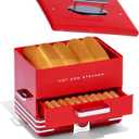 Nostalgia Extra Large Diner-Style Steamer 20 Hot Dogs and 6 Bun Capacity, Perfect for Breakfast Sausages, Brats, Vegetables, Fish