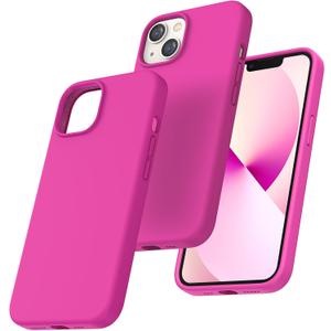 TOCOL 5 in 1 for iPhone 13 Case for Women, Slim Liquid Silicone Phone Case iPhone 13 [Anti-Scratch] [Drop Protection], Hot Pink