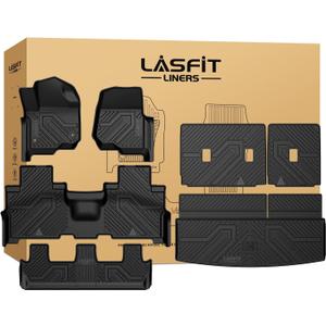 LASFIT Floor Mats for Ford Expedition Standard(Not for Max Models) 2021 2022 2023 2024 8 Seats(Not Fit 7 Seats), All Weather TPE Custom Fit for SUV Car Liners, 1st& 2nd& 3rd& Cargo Liner, Black 5pcs