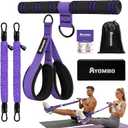 Upgrade Pedal Resistance Band with Handle, Adjustable Tube Foot Pedal Device Puller Exercise Bands, for Abs Arm Leg Waist Workout, Core Pilates, Sit Up Fitness Equipment for Full Body Training