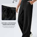 Aleumdr Women's Wide Leg Pants High Waist Casual Pants Fall 2025 Sweatpants Lounge Work Pants Slack with Pockets (Black, XL)