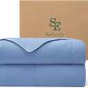 SE SOFTEXLY Cooling Comforter Queen Size, All Season Lightweight Summer Blanket for Hot Sleepers & Night Sweats, Breathable Soft Bedding, Silk Smooth Finish, 90"x90", Deep Sea Deep Sea Blue