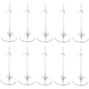 XJMWXHFC 10Pcs Adjustable Doll Stands, Plastic Doll Display Holders, Clear Action Figure Stand, Toy Doll Accessories, Transparent Display Stand Support for 11 to 13 Inch Tall Dolls