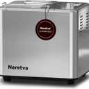 Neretva Bread Maker, 20-IN-1 2LB Bread Machine Dual Heater Bread Maker Machine Automatic with Nonstick Ceramic Pan, 15H Timer & 1H Keep Warm Set, Low Noise, Stainless Steel Breadmaker Recipe-Silver