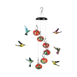 Charming Wind Chimes Hummingbird feeders for Outdoors Hanging ant and bee Proof,Never Leak,Perfect Garden Decor for Outside (Blue/Green Color)