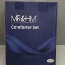 MR&HM Twin XL Comforter Set Black, Reversible Satin Microfiber Comforter Set for All Seasons, 2 Pieces Non-Slip Silky Soft Bedding Sets with 1 Comforter (68"x92") and 1 Pillowcase (20"x26")