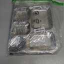 4 Pack Stainless Steel Divided Plates Tray, 6 Sections Rectangular Dinner Plates Control Plates for Adults, Picky Eaters, Campers, Diet Food Portion Control