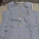 Ladyful Womens Denim Vest Top Button Down Jean Vest Tank Tops Sleeveless Crewneck Jean Waistcoat with Pockets, Light Blue-1, Large