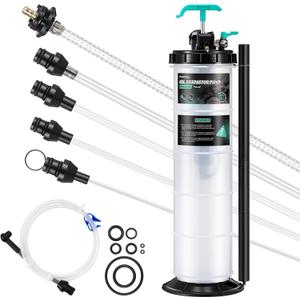 Poafamx 9.5L Oil Extractor Pump Pneumatic/Manual, 2.5 Gallon Fluid Extractor Pump, Oil Vacuum Change Pump with 5 Tubes and Extended Storage Units for Automotive, Truck, Boats Oil Change