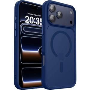 BENTOBEN Stronger Magnetic for iPhone 17 Pro Max Case 2025, [Fit for Mag-Safe], Military Grade Drop Protection, Slim for iPhone 17 Pro Max Case Translucent Matte Phone Case(6.9")-Blue