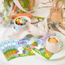 2 x Pack of 50, Happy Easter Napkins, Colorful Bunny and Egg Design Disposable Paper Napkins for Easter Table Decorations, Spring Birthday Holiday Party Supplies, 13x13 Inches Unfolded