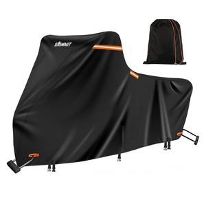 Motorcycle Cover Heavy Duty, 420D Motorcycle Cover Waterproof Outdoor with Nano Coating, 5 Reflective Strips and Air Vents, Dirtbike Cover (Black 3XL)