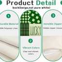 2 x RABUSOFA St Patricks Day Decorations Throw Pillow Covers 18x18 Scottish Tartan Plaid St Patricks Day Hat Farmhouse Classic Decorative Square Cushion Cases for Sofa Couch (Green)