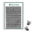 Lash Clusters 144pcs Individual Lashes D Curl 18mm Eyelash Clusters KEYYOU Air Touch Cluster Lashes Super Lightweight Soft Wispy Comfortable Easy DIY at Home(Air02-D-18mm)