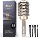 Sndyi Large Round Brush for Blow Out, 2.1 Inch Nano Thermal Ceramic Ionic Round Hair Brush with Boar Bristles, Boost Shine and Volume, Quick Blow Drying and Styling, Best for Long Thick Hair